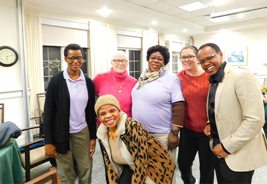 Team members at a holiday party