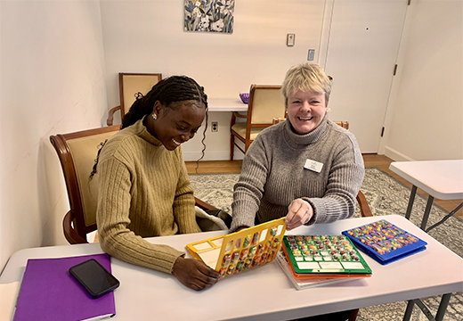 Team members organizing crafts